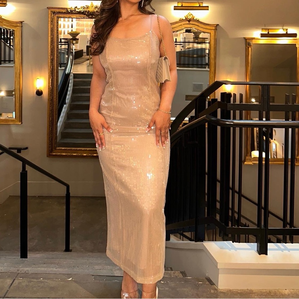 SLA the label nude lyra midi dress